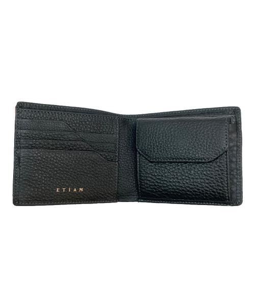 ETiAM（エティアム）ETiAM (エティアム) 2つ折り財布 ブラックの古着・服飾アイテム