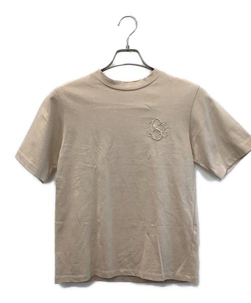 SEVEN TEN by MIHO KAWAHITO（セブン テン バイ ミホ カワヒト）SEVEN TEN by MIHO KAWAHITO (セブン テン バイ ミホ カワヒト) SVT刺繍Tシャツ ベージュ サイズ:Sの古着・服飾アイテム