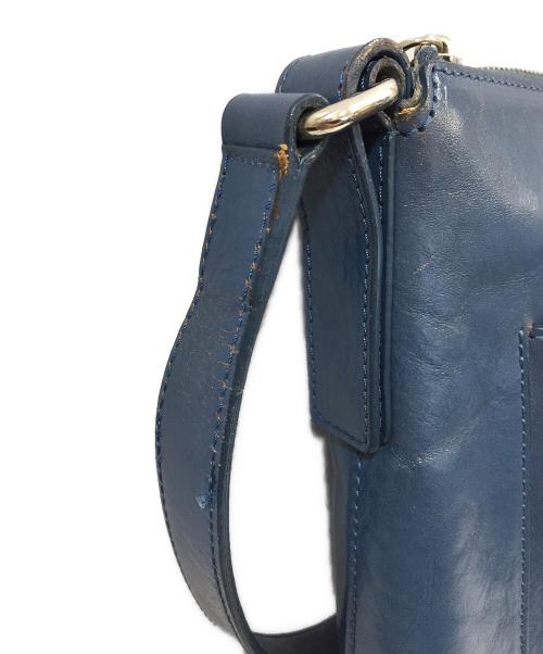 HIROFU（ヒロフ）HIROFU (ヒロフ) レザーショルダーバッグ ブルーの古着・服飾アイテム
