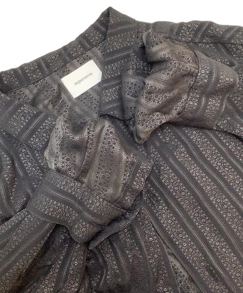 superNova（スーパーノヴァ）superNova (スーパーノヴァ) 長袖シャツ ブラウン×ブラック サイズ:Sの古着・服飾アイテム