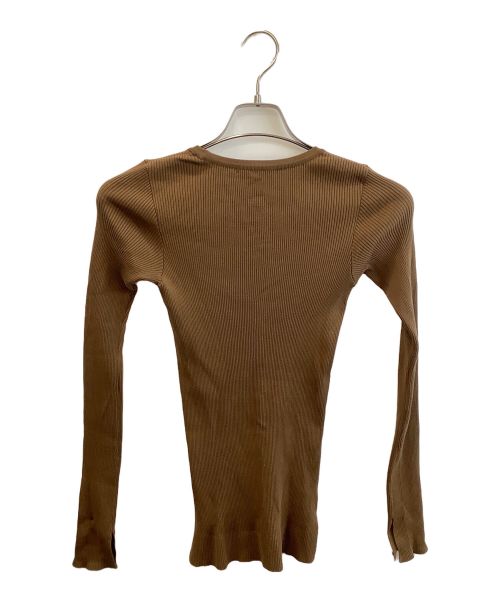 ADAM ET ROPE' FEMME（アダムエロペファム）ADAM ET ROPE' FEMME (アダムエロペファム) AURALEE (オーラリー) GIZA HIGH GAUGE RIB KNIT PULLOVER ブラウンの古着・服飾アイテム