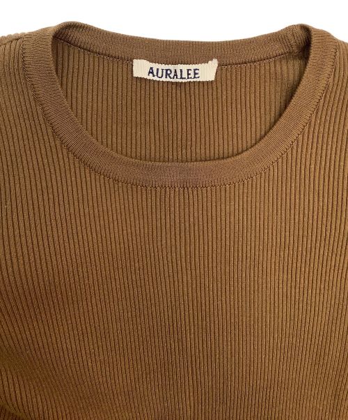 ADAM ET ROPE' FEMME（アダムエロペファム）ADAM ET ROPE' FEMME (アダムエロペファム) AURALEE (オーラリー) GIZA HIGH GAUGE RIB KNIT PULLOVER ブラウンの古着・服飾アイテム