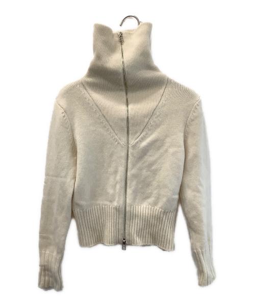 MACPHEE（マカフィー）MACPHEE (マカフィー) ラムカシミヤ ジップアップカーディガン アイボリー サイズ:Sの古着・服飾アイテム