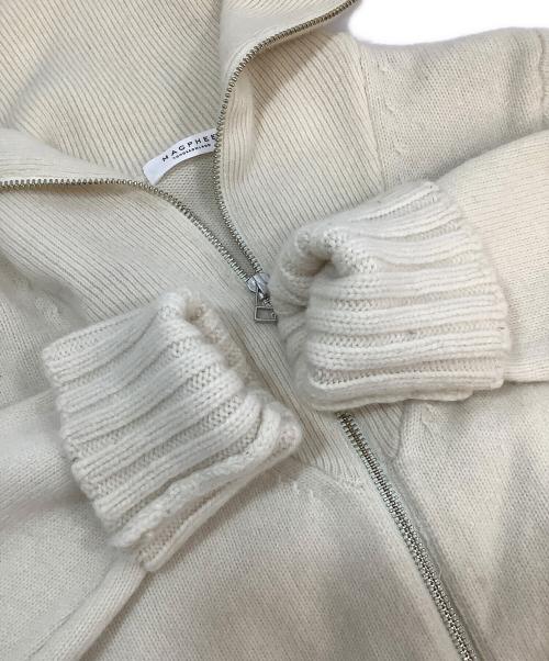 MACPHEE（マカフィー）MACPHEE (マカフィー) ラムカシミヤ ジップアップカーディガン アイボリー サイズ:Sの古着・服飾アイテム