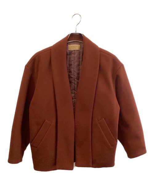 Ameri（アメリ）Ameri (アメリ) UND FLOWING COLLAR SHORT COAT ブラウン サイズ:Sの古着・服飾アイテム