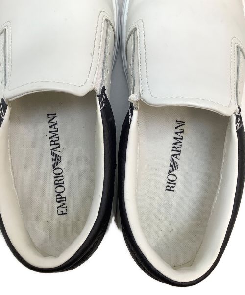 EMPORIO ARMANI（エンポリオアルマーニ）EMPORIO ARMANI (エンポリオアルマーニ) スリッポン ホワイト サイズ:25の古着・服飾アイテム