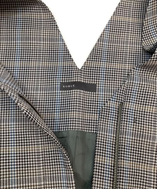 Noble（ノーブル）Noble (ノーブル) チェックナローロングジャンスカ ブラック×ブルー サイズ:38の古着・服飾アイテム