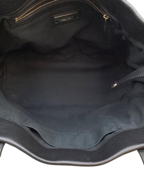 JIMMY CHOO（ジミーチュウ）JIMMY CHOO (ジミーチュウ) レザートートバッグ ブラックの古着・服飾アイテム