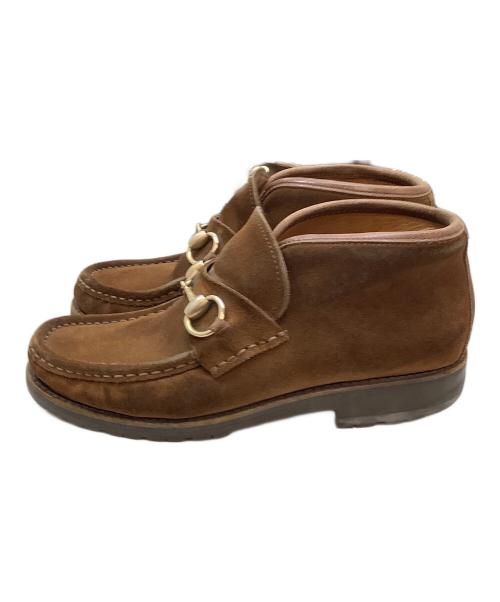 GUCCI（グッチ）GUCCI (グッチ) ホースビットモカシンブーツ ブラウン サイズ:35の古着・服飾アイテム