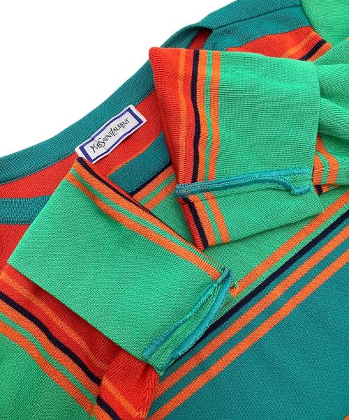 Yves Saint Laurent（イヴサンローラン）Yves Saint Laurent (イヴサンローラン) ボーダーニット マルチカラー サイズ:Mの古着・服飾アイテム