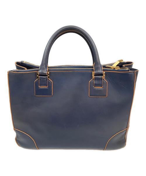 TORY BURCH（トリーバーチ）TORY BURCH (トリーバーチ) ハンドバッグ ブルー×ブラウンの古着・服飾アイテム