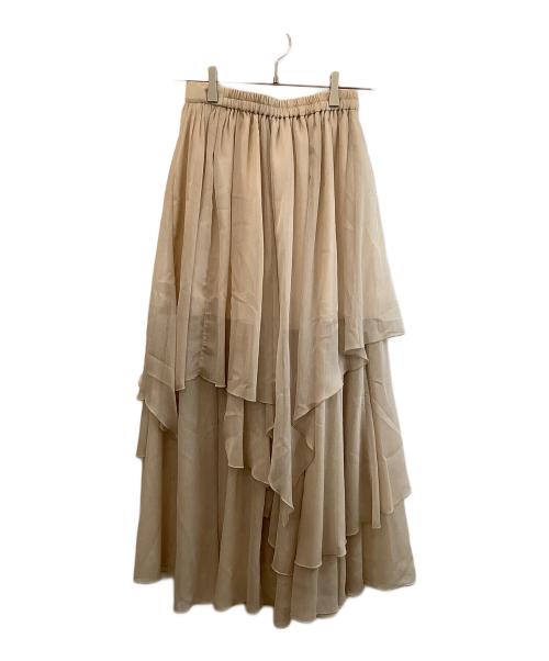 Lily Brown（リリーブラウン）Lily Brown (リリーブラウン) ブライトシアーティアードスカート ベージュ サイズ:F 未使用品の古着・服飾アイテム