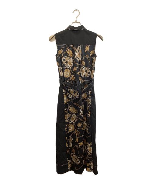 LOVELESS（ラブレス）LOVELESS (ラブレス) ツイルブロッキングノースリーブドレス ブラック サイズ:34の古着・服飾アイテム