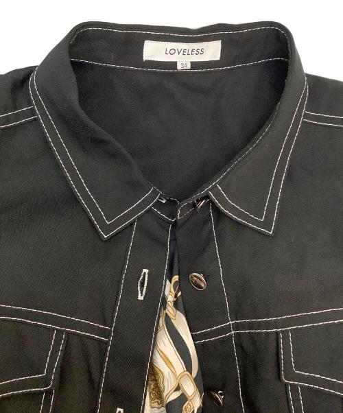 LOVELESS（ラブレス）LOVELESS (ラブレス) ツイルブロッキングノースリーブドレス ブラック サイズ:34の古着・服飾アイテム