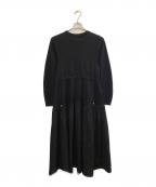 Adam et Ropeアダム エ ロペ）の古着「タフタコンビワンピース」｜ブラック
