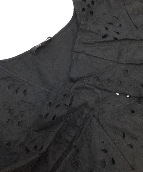 theory（セオリー）theory (セオリー) レースVネックリネンブラウス ブラック サイズ:Pの古着・服飾アイテム