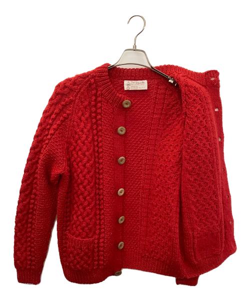 INVERALLAN（インバーアラン）INVERALLAN (インバーアラン) ニットカーディガン レッド サイズ:Fの古着・服飾アイテム