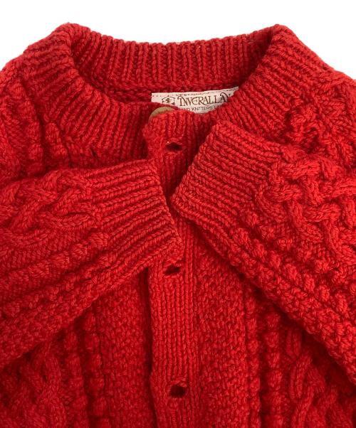 INVERALLAN（インバーアラン）INVERALLAN (インバーアラン) ニットカーディガン レッド サイズ:Fの古着・服飾アイテム