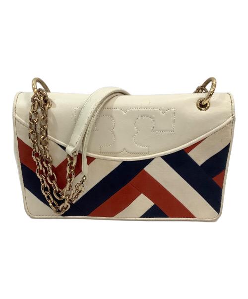 TORY BURCH（トリーバーチ）TORY BURCH (トリーバーチ) ショルダーバッグ ホワイト×ネイビーの古着・服飾アイテム