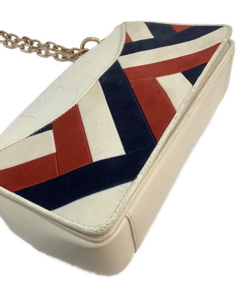 TORY BURCH（トリーバーチ）TORY BURCH (トリーバーチ) ショルダーバッグ ホワイト×ネイビーの古着・服飾アイテム