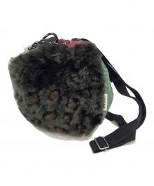 sacai（サカイ）の古着「巾着2WAYショルダーバッグ」｜グリーン×ブラック