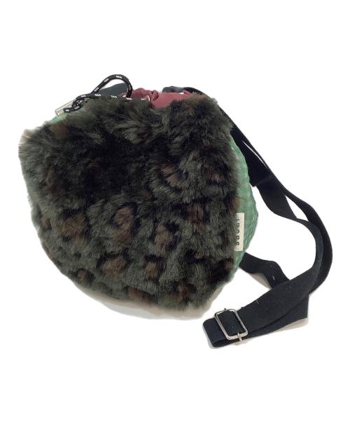 sacai（サカイ）sacai (サカイ) 巾着2WAYショルダーバッグ グリーン×ブラックの古着・服飾アイテム