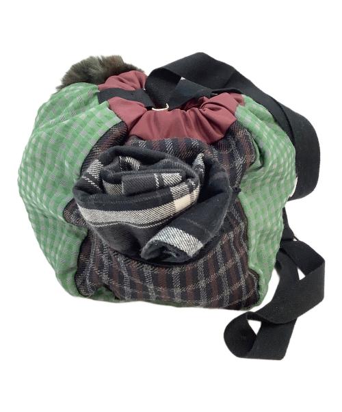 sacai（サカイ）sacai (サカイ) 巾着2WAYショルダーバッグ グリーン×ブラックの古着・服飾アイテム