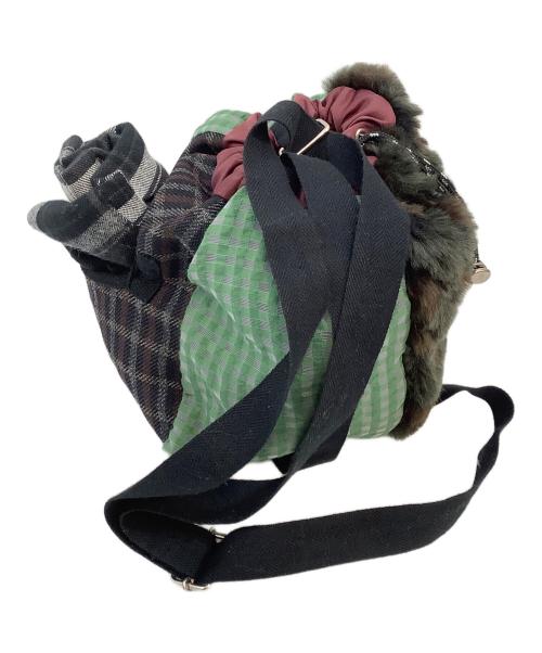 sacai（サカイ）sacai (サカイ) 巾着2WAYショルダーバッグ グリーン×ブラックの古着・服飾アイテム