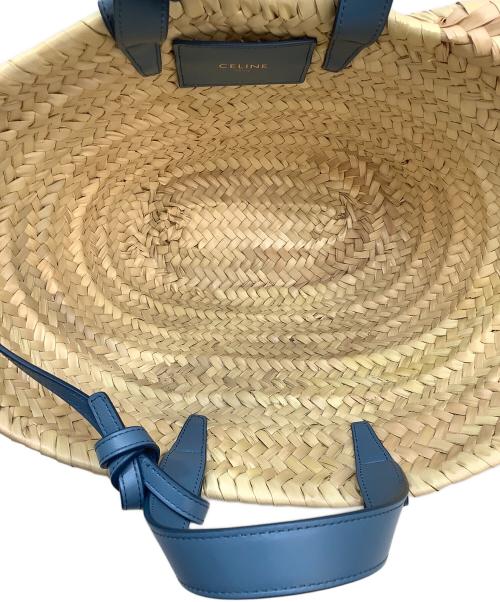 CELINE（セリーヌ）CELINE (セリーヌ) バスケットバッグ ベージュ×ブルーの古着・服飾アイテム