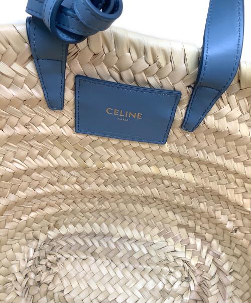 CELINE（セリーヌ）CELINE (セリーヌ) バスケットバッグ ベージュ×ブルーの古着・服飾アイテム