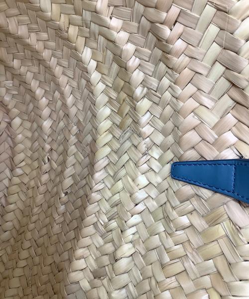 CELINE（セリーヌ）CELINE (セリーヌ) バスケットバッグ ベージュ×ブルーの古着・服飾アイテム