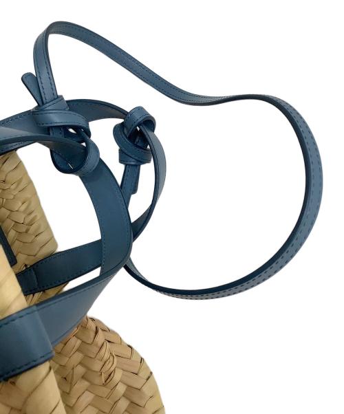 CELINE（セリーヌ）CELINE (セリーヌ) バスケットバッグ ベージュ×ブルーの古着・服飾アイテム