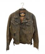 HARLEY-DAVIDSONハーレーダビッドソン）の古着「レザーライダースジャケット」｜ブラウン