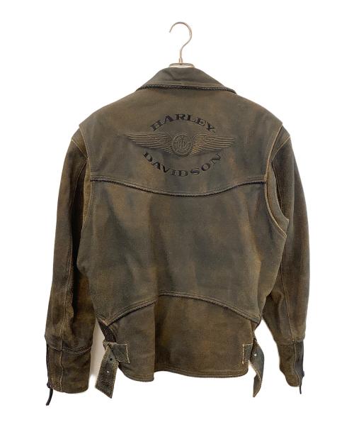 HARLEY-DAVIDSON（ハーレーダビッドソン）HARLEY-DAVIDSON (ハーレーダビッドソン) レザーライダースジャケット ブラウン サイズ:XLの古着・服飾アイテム