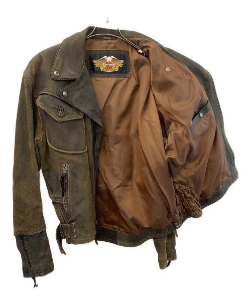 HARLEY-DAVIDSON（ハーレーダビッドソン）HARLEY-DAVIDSON (ハーレーダビッドソン) レザーライダースジャケット ブラウン サイズ:XLの古着・服飾アイテム