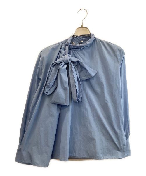 ZARA（ザラ）ZARA (ザラ) リボン シャツ ブラウス ブルー サイズ:S 未使用品の古着・服飾アイテム