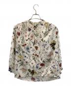 TOMORROW LANDトゥモローランド）の古着「ボタニカルリベルラプリント ボウタイブラウス」｜ホワイト