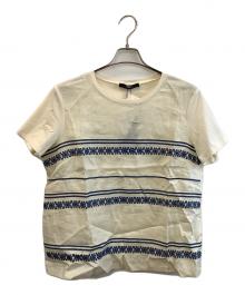 WEEKEND Max Mara（ウィークエンド マックスマーラ）の古着「刺繍カットソー」｜アイボリー×ブルー