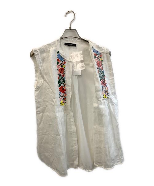 WEEKEND Max Mara（ウィークエンド マックスマーラ）WEEKEND Max Mara (ウィークエンド マックスマーラ) 刺繍ノースリーブブラウス ホワイト サイズ:L 未使用品の古着・服飾アイテム