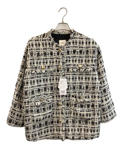 BEAMS HEART（ビームスハート）BEAMS HEART (ビームスハート) ツイードジャケット ホワイト×ブラック サイズ:F 未使用品の古着・服飾アイテム