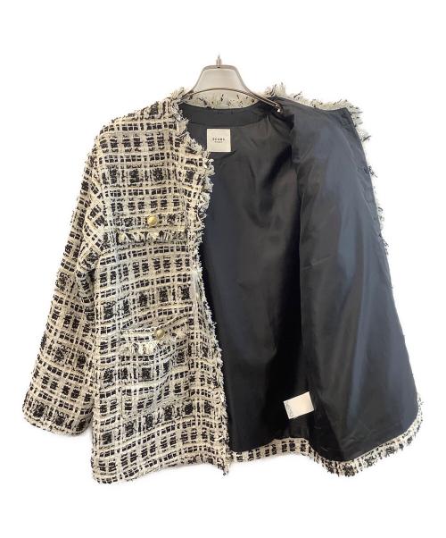 BEAMS HEART（ビームスハート）BEAMS HEART (ビームスハート) ツイードジャケット ホワイト×ブラック サイズ:F 未使用品の古着・服飾アイテム
