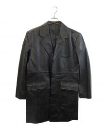 VISARUNO（ビサルノ）の古着「レザーロングコート」｜ブラック