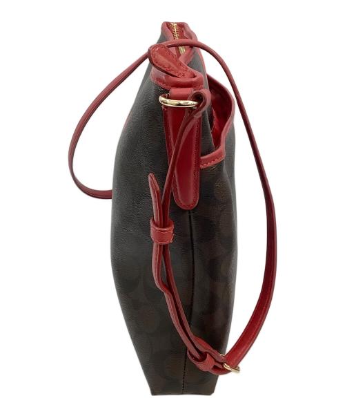 COACH（コーチ）COACH (コーチ) ショルダーバッグ レッド×ブラウンの古着・服飾アイテム