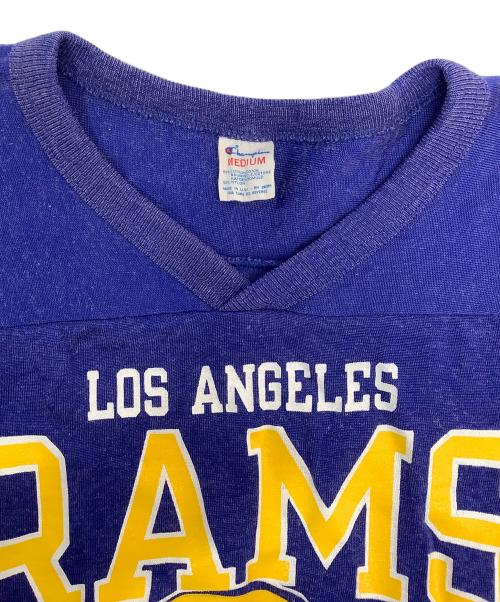 Champion（チャンピオン）Champion (チャンピオン) フットボールTシャツ ブルー サイズ:Mの古着・服飾アイテム