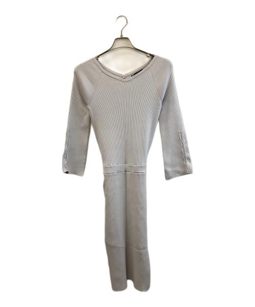 JUSGLITTY（ジャスグリッティー）JUSGLITTY (ジャスグリッティー) ニットワンピース ライトグレー サイズ:2の古着・服飾アイテム