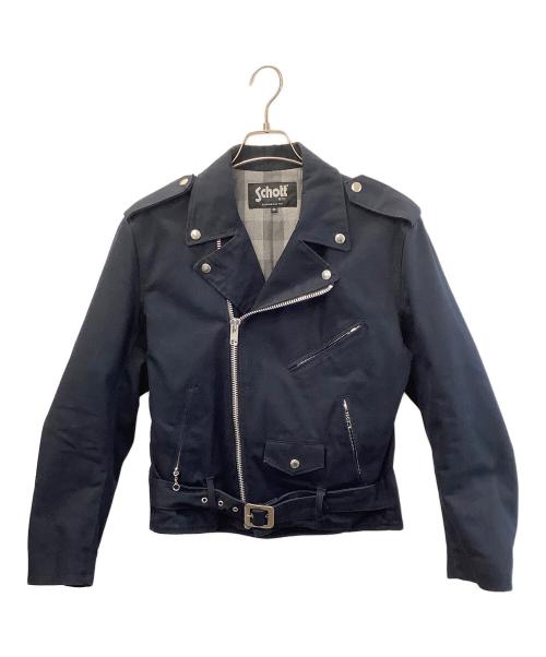 Schott（ショット）Schott (ショット) コットンダブルライダースジャケット ネイビー サイズ:38の古着・服飾アイテム