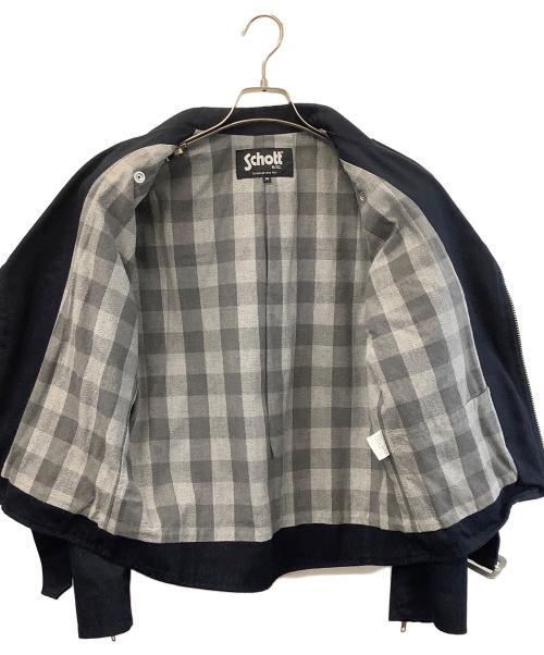 Schott（ショット）Schott (ショット) コットンダブルライダースジャケット ネイビー サイズ:38の古着・服飾アイテム