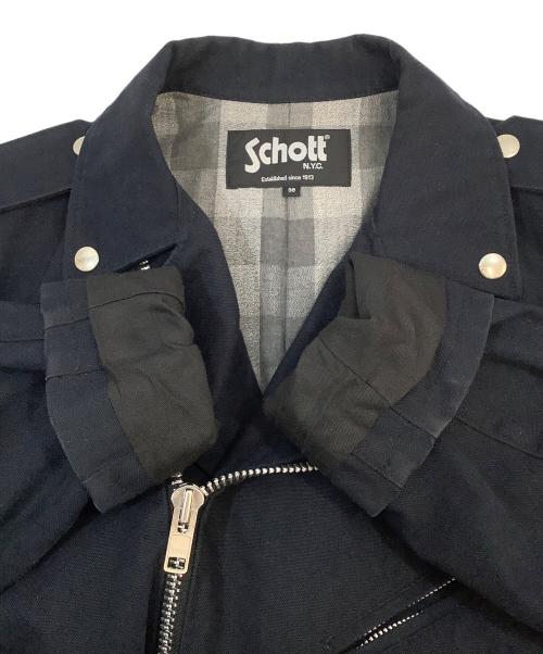 Schott（ショット）Schott (ショット) コットンダブルライダースジャケット ネイビー サイズ:38の古着・服飾アイテム