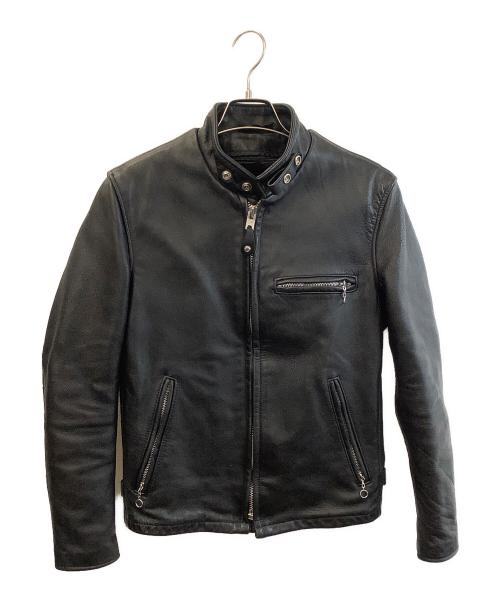Schott（ショット）Schott (ショット) シングルライダースジャケット ブラック サイズ:34の古着・服飾アイテム