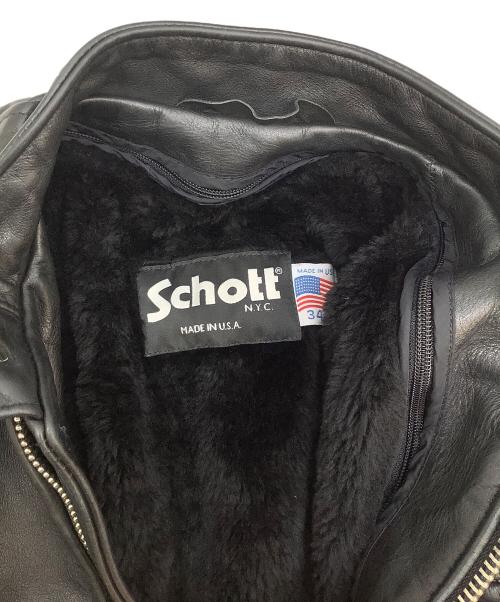 Schott（ショット）Schott (ショット) シングルライダースジャケット ブラック サイズ:34の古着・服飾アイテム